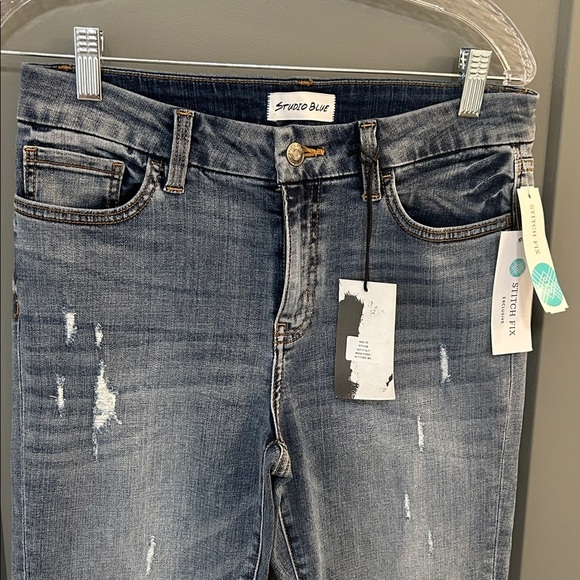 studio blue Denim - Studio Blue Kenova Capri Jean Women's Distressed Denim Jeans size 29